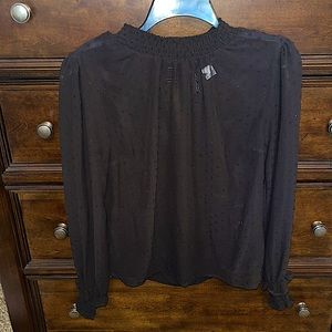 Black mock neck blouse